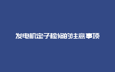 发电机定子磨练的注重事项__乐发500知识_第1张